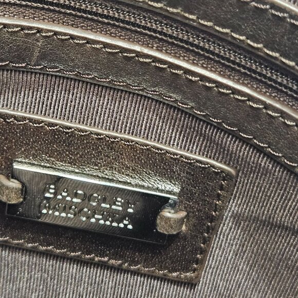 Mischka Badgley Brown Leather Faux Snake Print Shoulder Bag Twist Lock Closure‎ - Picture 3 of 9